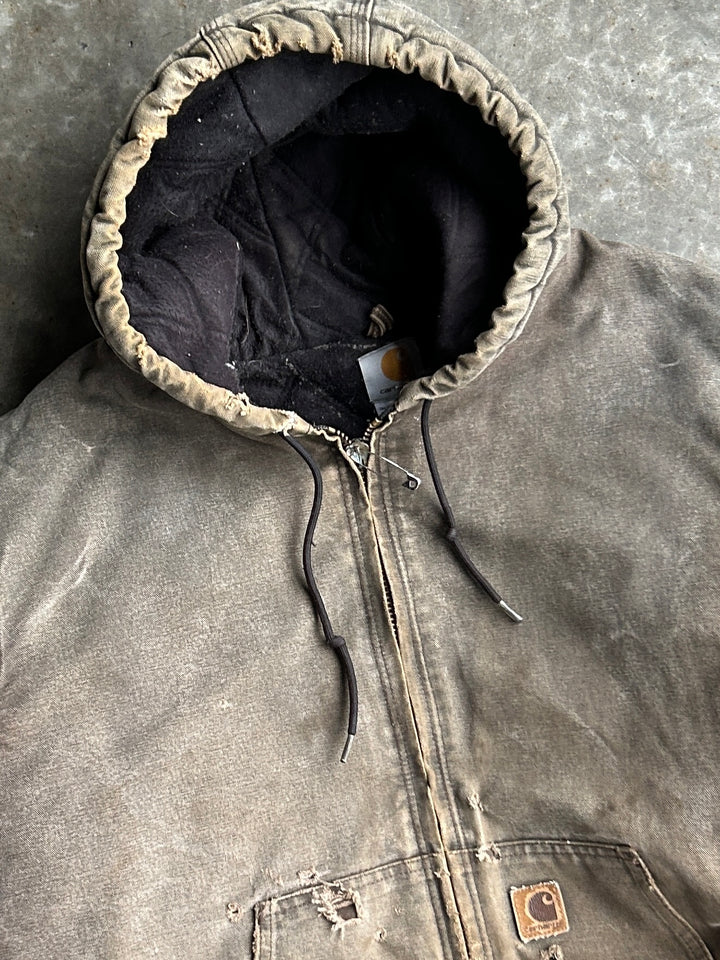 Vintage Brown Hooded Jacket