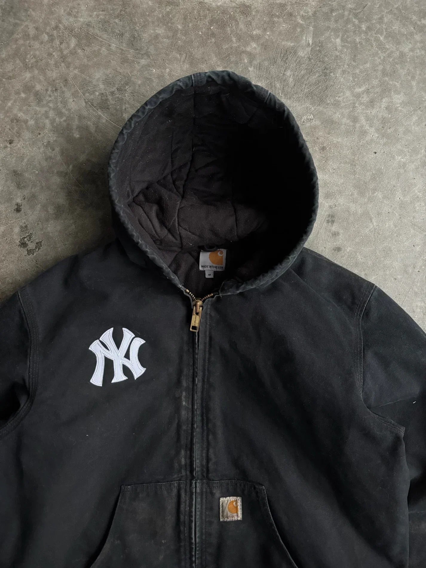 Vintage Black Yankee Hooded Jacket